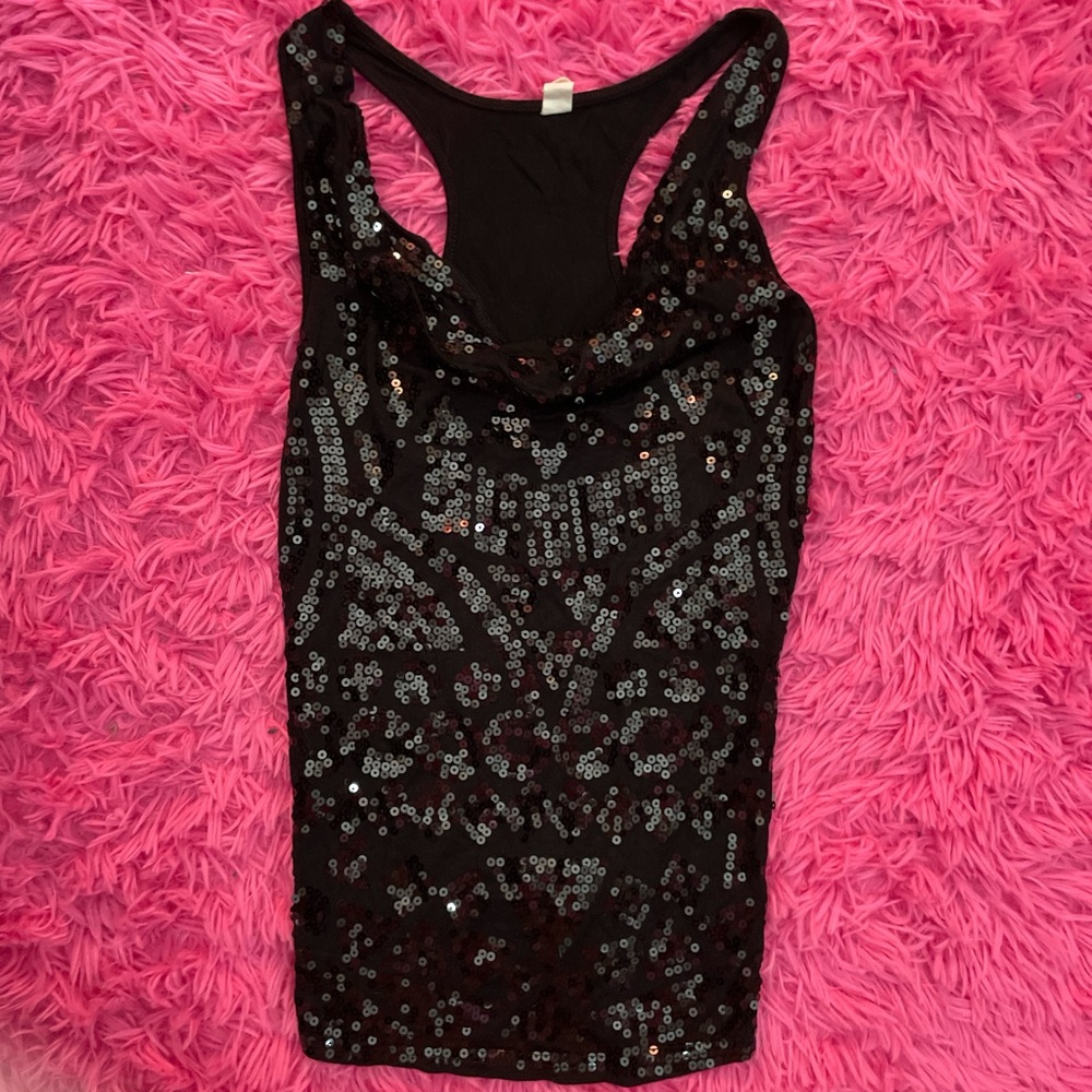 y2k black sequence top